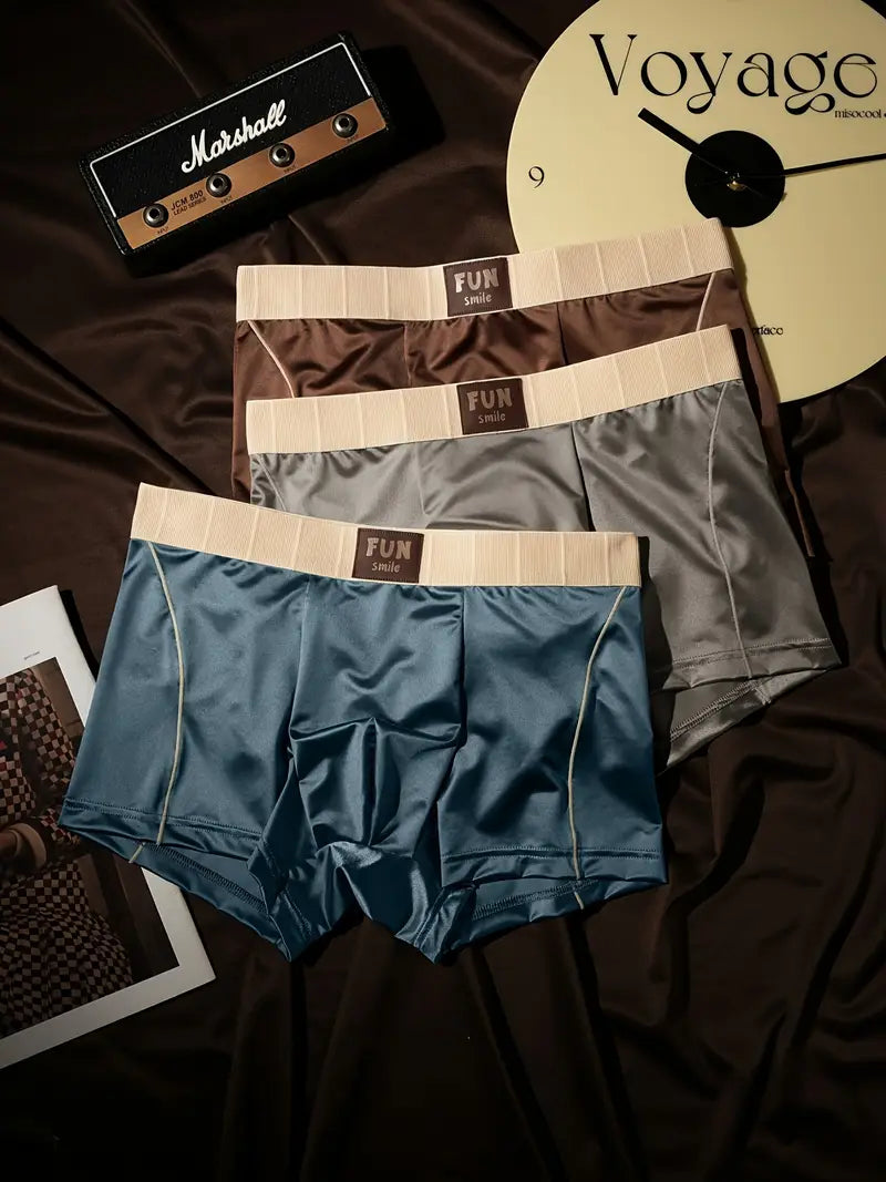Moixe Men’s Satin-Finish Boxer Underwear – Combo Pack of 4