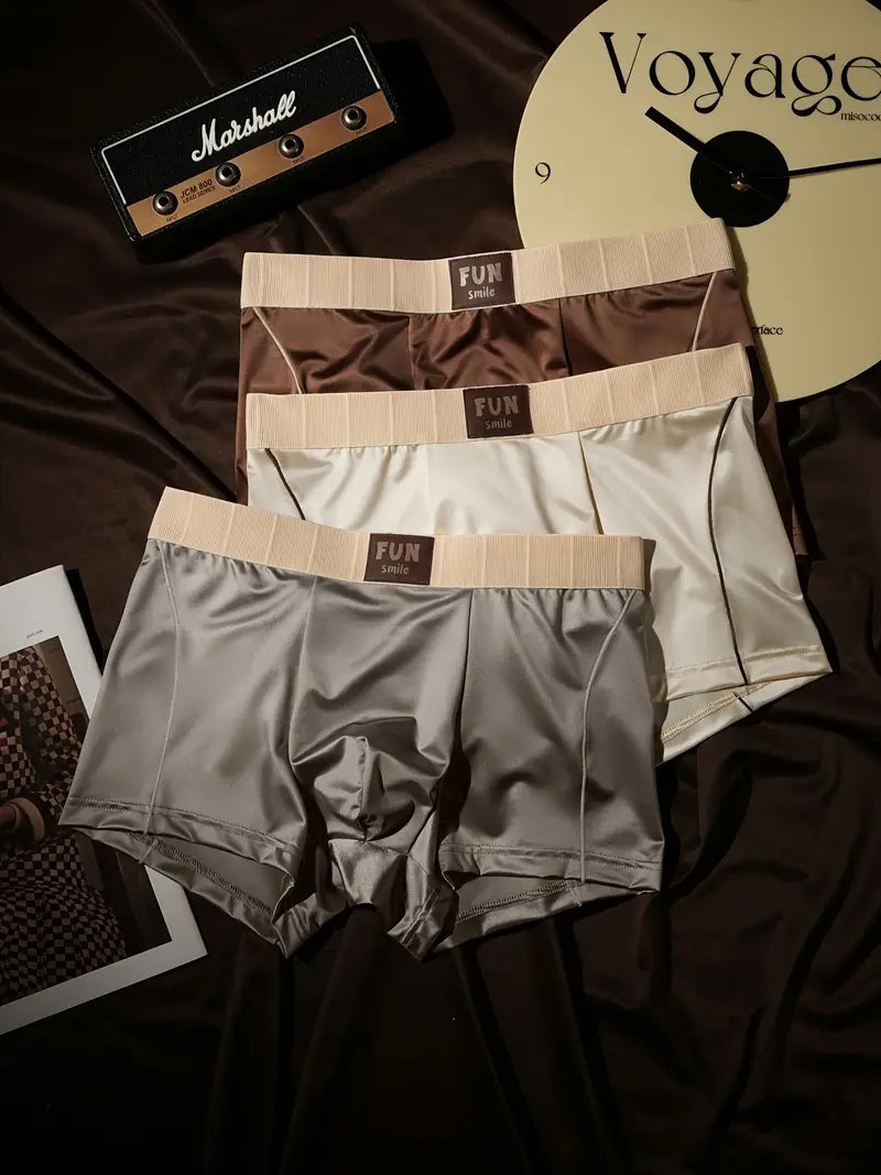 Moixe Men’s Satin-Finish Boxer Underwear – Combo Pack of 4