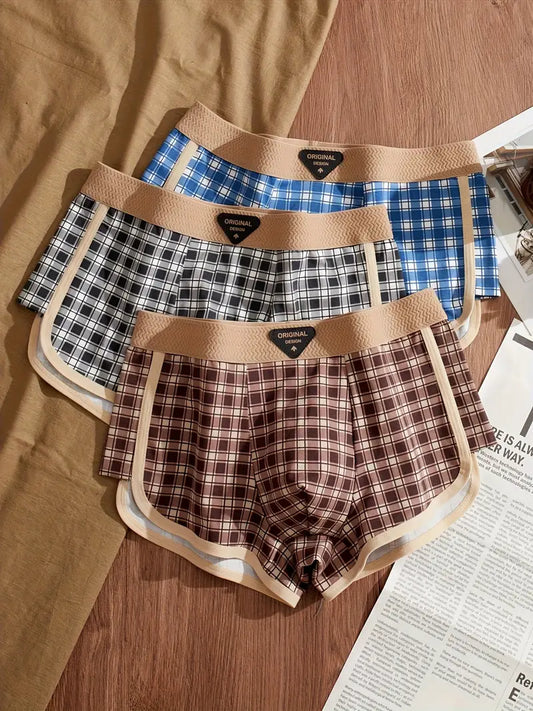 Buy Moixe Men’s Checked Boxer Underwear (Pack of 3) | Stylish & Comfortable