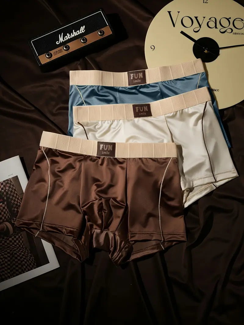 Moixe Men’s Satin-Finish Boxer Underwear – Combo Pack of 4