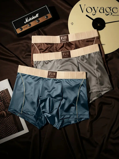 Moixe Men’s Satin-Finish Boxer Underwear – Combo Pack of 4